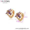 28230 xuping wholesale cheap 18k gold color synthetic zircon ladies hoop earrings